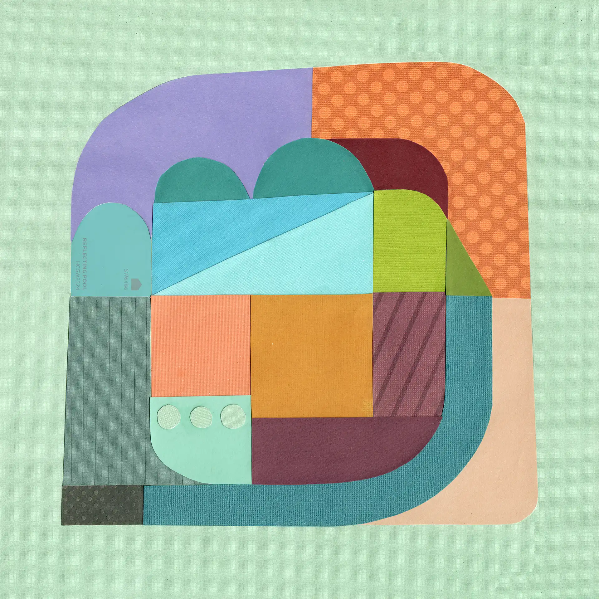 "Pool", a collage from the Geometric series, by Katelynn McAllister