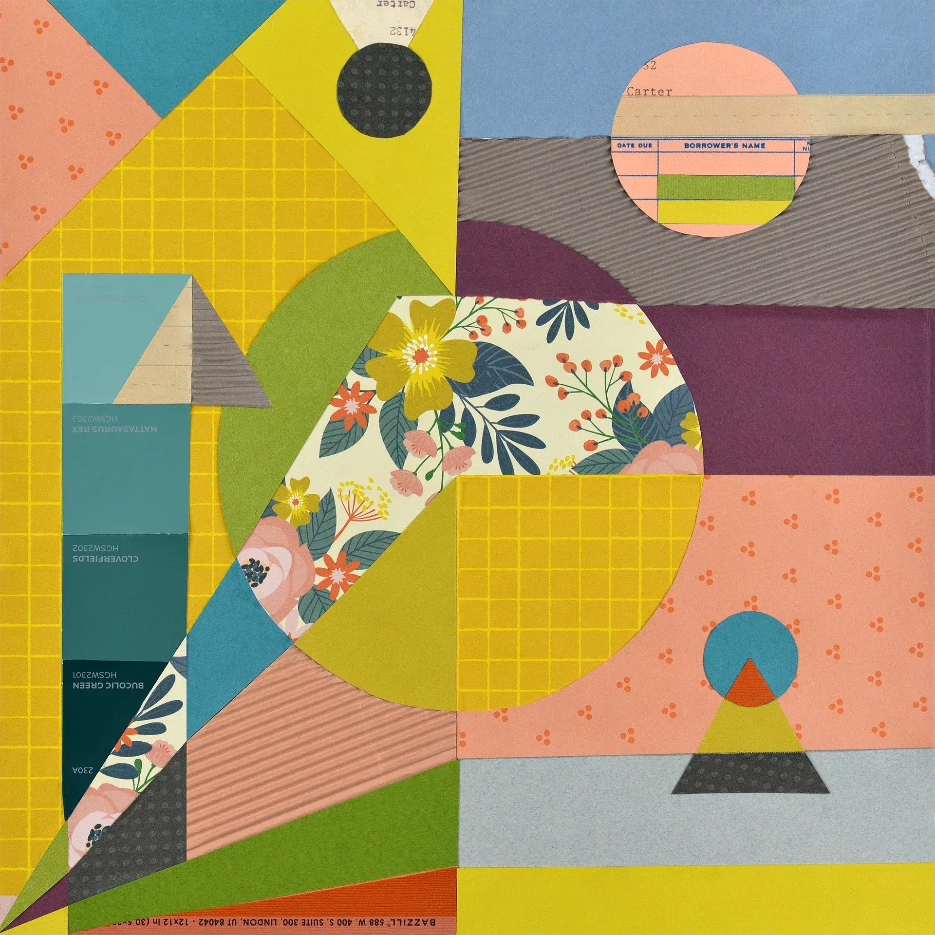 "Borrower", a collage from the Geometric series, by Katelynn McAllister