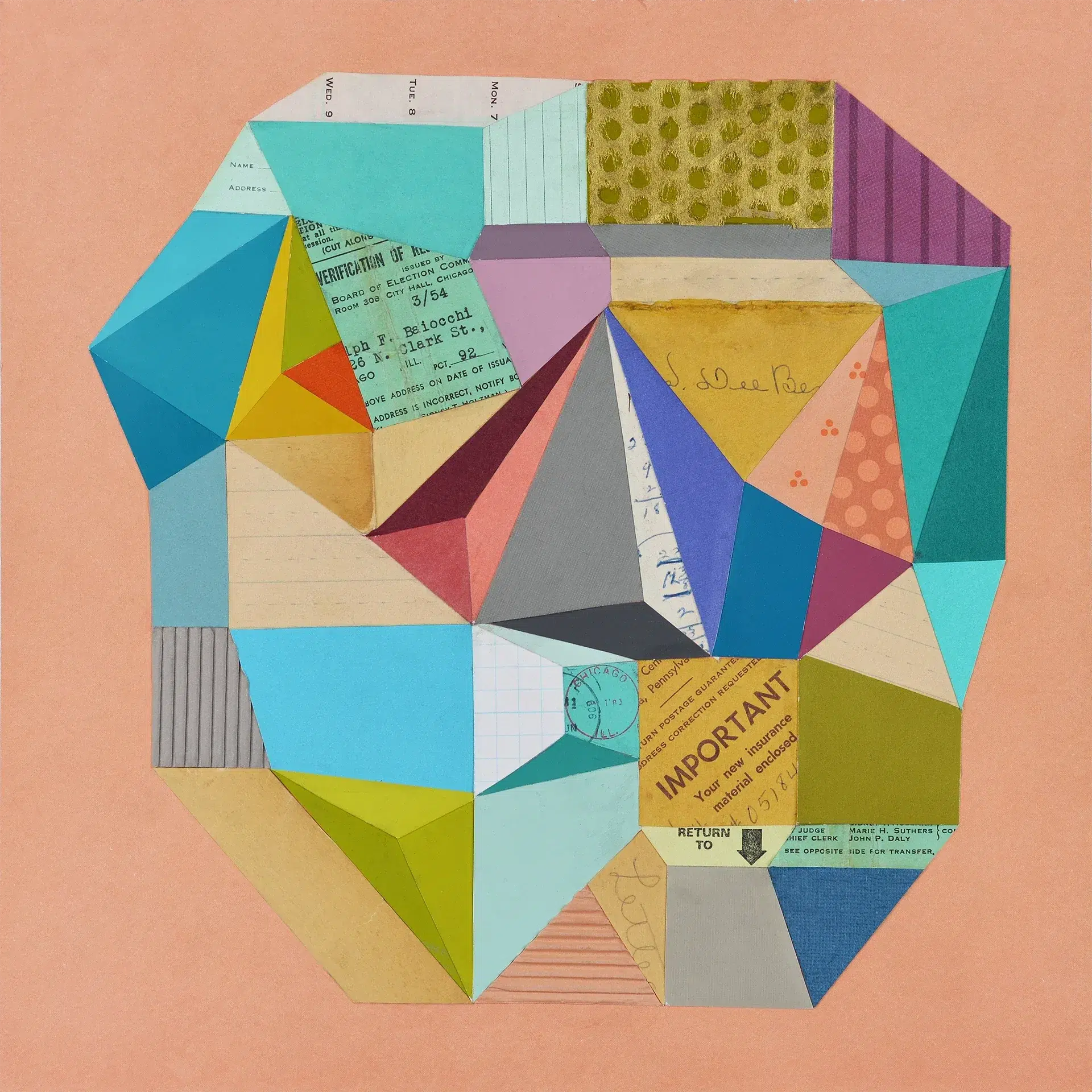 "Clark", a collage from the Geometric series, by Katelynn McAllister