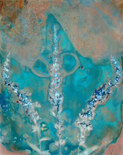 "Reach", a scanned print from the Cynolumens series, by Katelynn McAllister