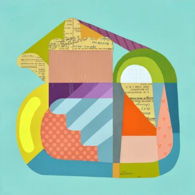 "Woolworth", a collage from the Geometric series, by Katelynn McAllister