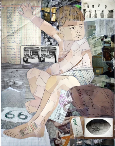 "Rocket", a collage from the Portraits series, by Katelynn McAllister