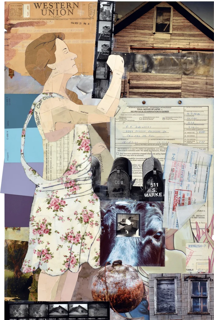 "Louise", a collage from the Portraits series, by Katelynn McAllister