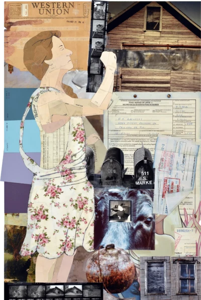 "Louise", a collage from the Portraits series, by Katelynn McAllister