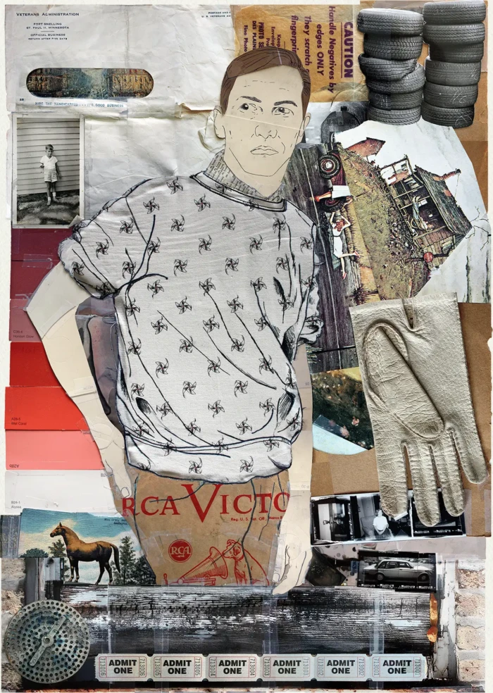 "Rauschenberg", a collage from the Portraits series, by Katelynn McAllister