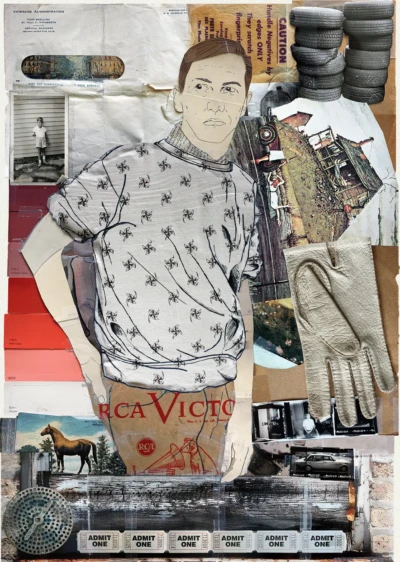 "Rauschenberg", a collage from the Portraits series, by Katelynn McAllister