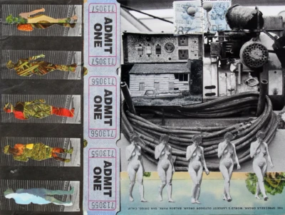 "Admit One", a collage from the Vestiges series, by Katelynn McAllister