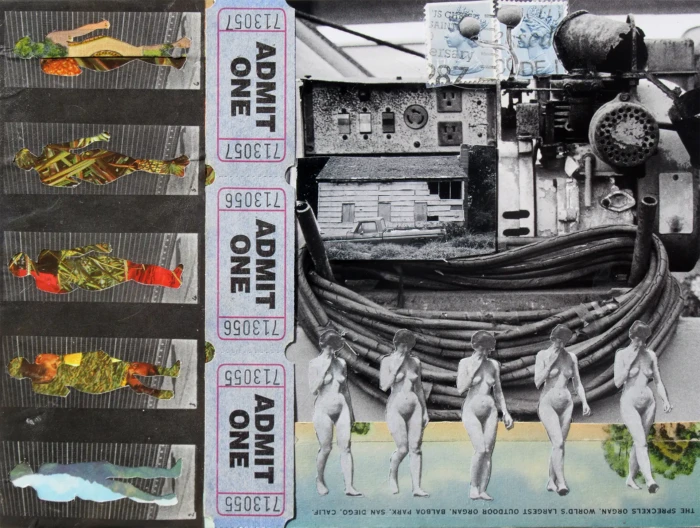 "Admit One", a collage from the Vestiges series, by Katelynn McAllister