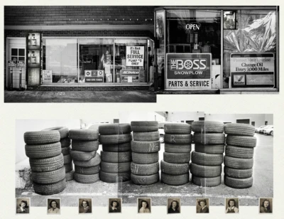 "Gasoline Girls", a collage from the Vestiges series, by Katelynn McAllister