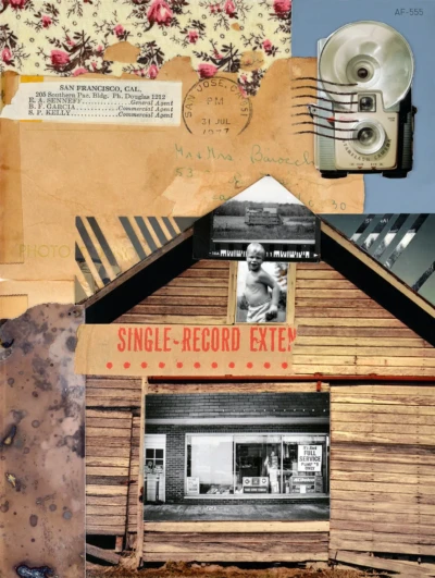 "Single Record", a collage from the Vignettes series, by Katelynn McAllister