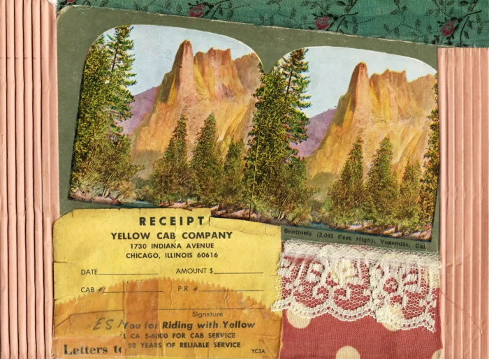 "Yellow Cab Mountains", a collage from the Vignettes series, by Katelynn McAllister